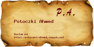 Potoczki Ahmed névjegykártya
